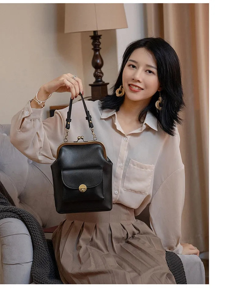NIGEDU women shoulder bags Korean style Metal Buckle clip Ladies Handbags PU Leather lady Sling bag female Crossbody Bag purses