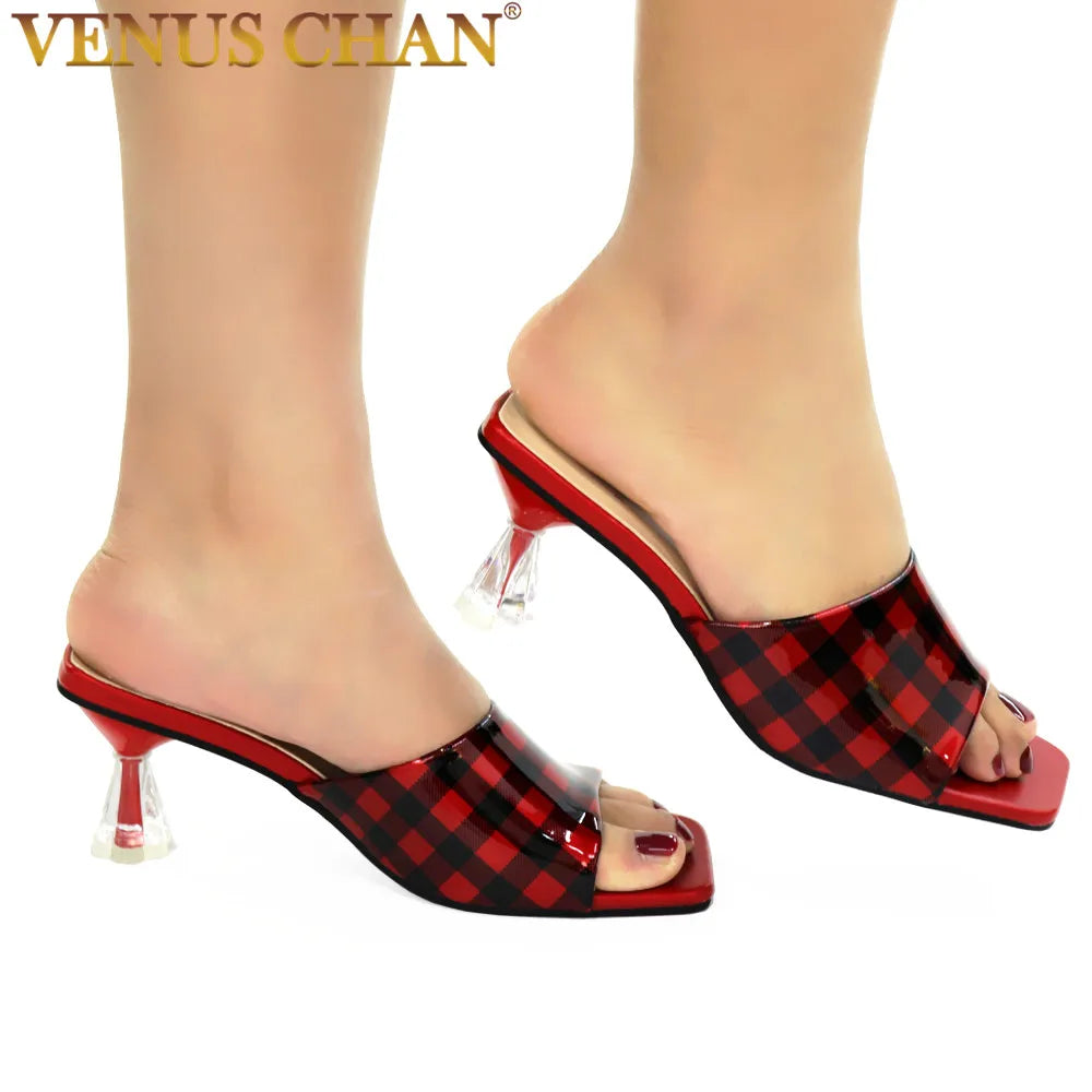 New Arrival Italian Designs Women Sandals African Women Wedding High Heels Shoes Rhinestones Design Nigeria Lady Slipper Pumps