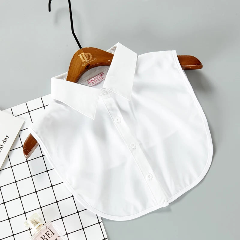 White Fake Collar Shirt For Children False Collar Blouse Lace Kids Peter Pan Collar Detachable Lapel Half Shirt Boys Faux Col