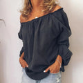 New Blouses Women Solid Casual Off Shoulder Blouse Shirt Tops Blouse Women One Neckline Pleated Elastic Lady's Shirt