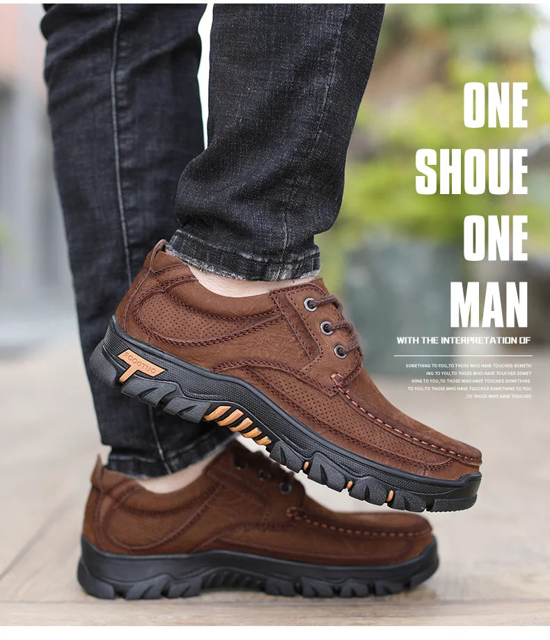2024 New Men Shoes Genuine Leather Men Flats Loafers High Quality Breathable Outdoor Men Sneakers Male Casual Shoes Plus Size 48