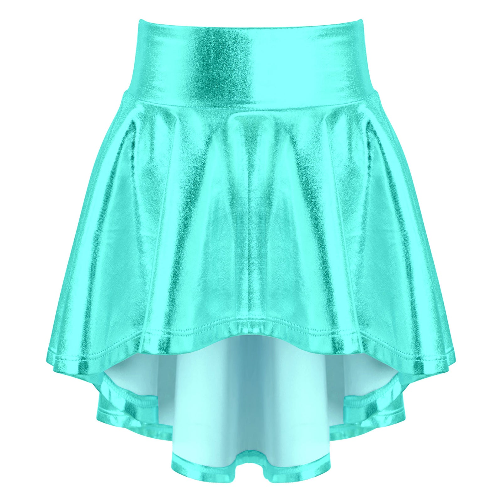 Girls Ballet Dance Skirts Solid Color Ruffle Irregular Hem Dance Party Costume Kids Dance Wear Bronzing Cloth Mini Skirts
