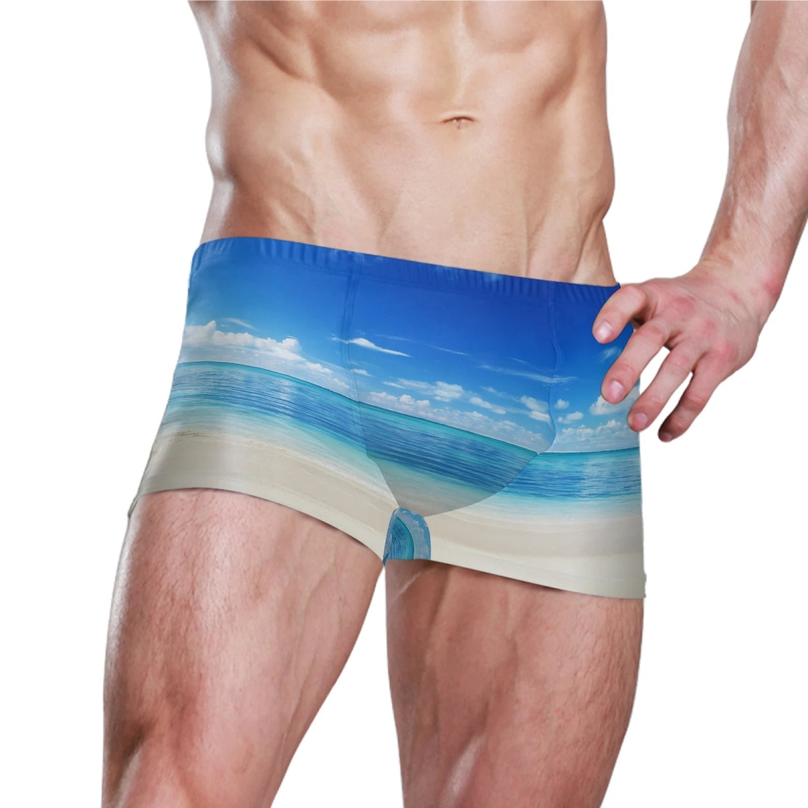 Men Swimwear Pants Summer Sexy Beach Shorts Swim Shorts Trunks New Custom Picture Swimsuit Men's Swimming Trunks Boxer Briefs