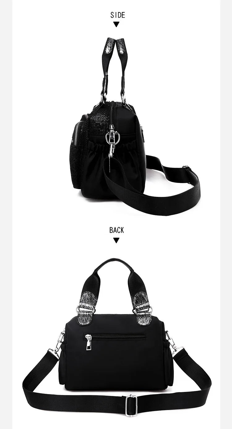 NIGEDU Brand Women Handbags Designer Oxford Crossbody Bag Fashion Sequin Female Messenger Bags Shoulder Bag Ladies Big Totes