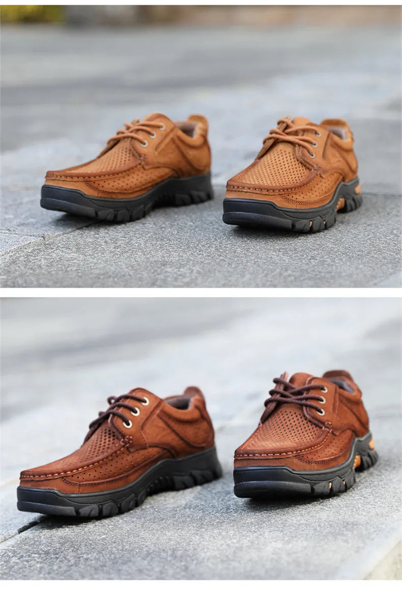 2024 New Men Shoes Genuine Leather Men Flats Loafers High Quality Breathable Outdoor Men Sneakers Male Casual Shoes Plus Size 48