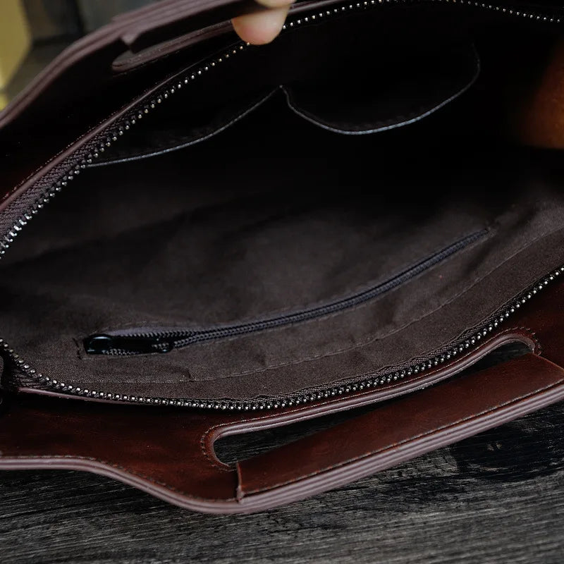 Business Briefcase Men Travel Portable Handbag Solid Casual Leather Messenger Crossbody Bag Male Big Office Laptop Bag XA219C