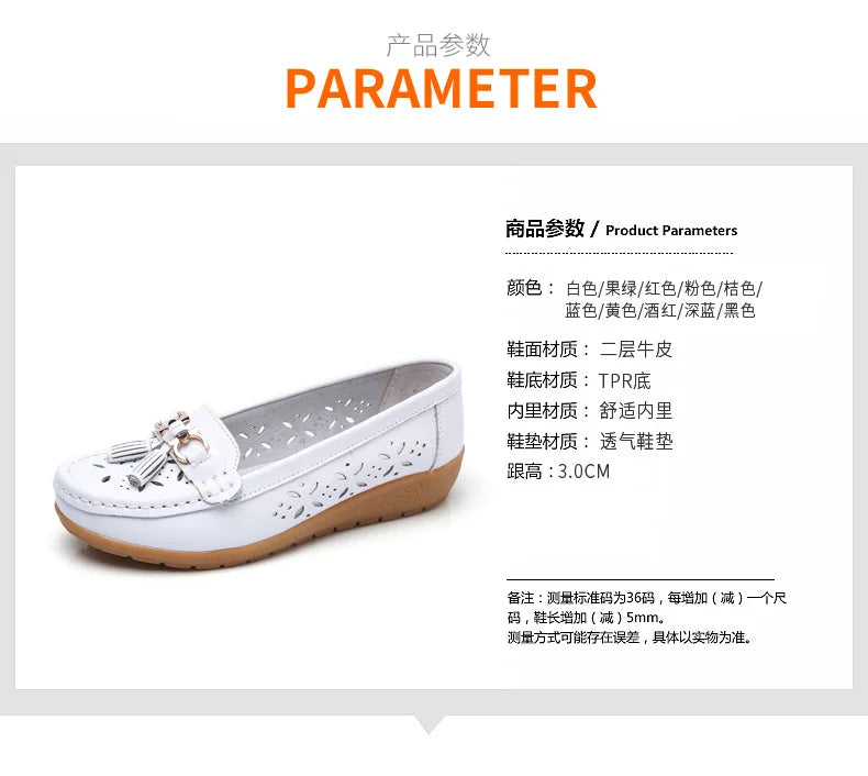 Sneakers Women Flats Summer Women Genuine Leather Shoes with Low Heels Slip on Casual Flat Shoes Women Dance Soft Nurse Shoes