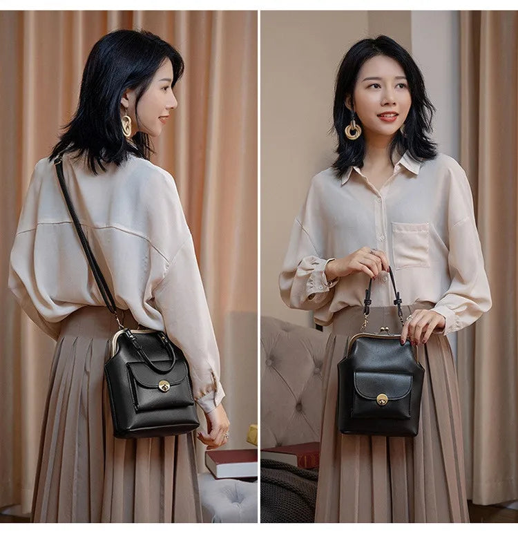 NIGEDU women shoulder bags Korean style Metal Buckle clip Ladies Handbags PU Leather lady Sling bag female Crossbody Bag purses