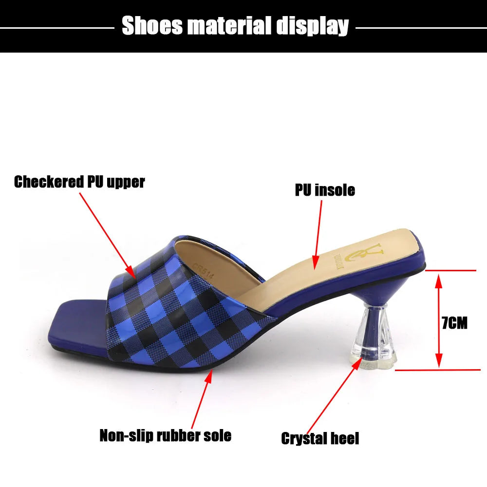 New Arrival Italian Designs Women Sandals African Women Wedding High Heels Shoes Rhinestones Design Nigeria Lady Slipper Pumps