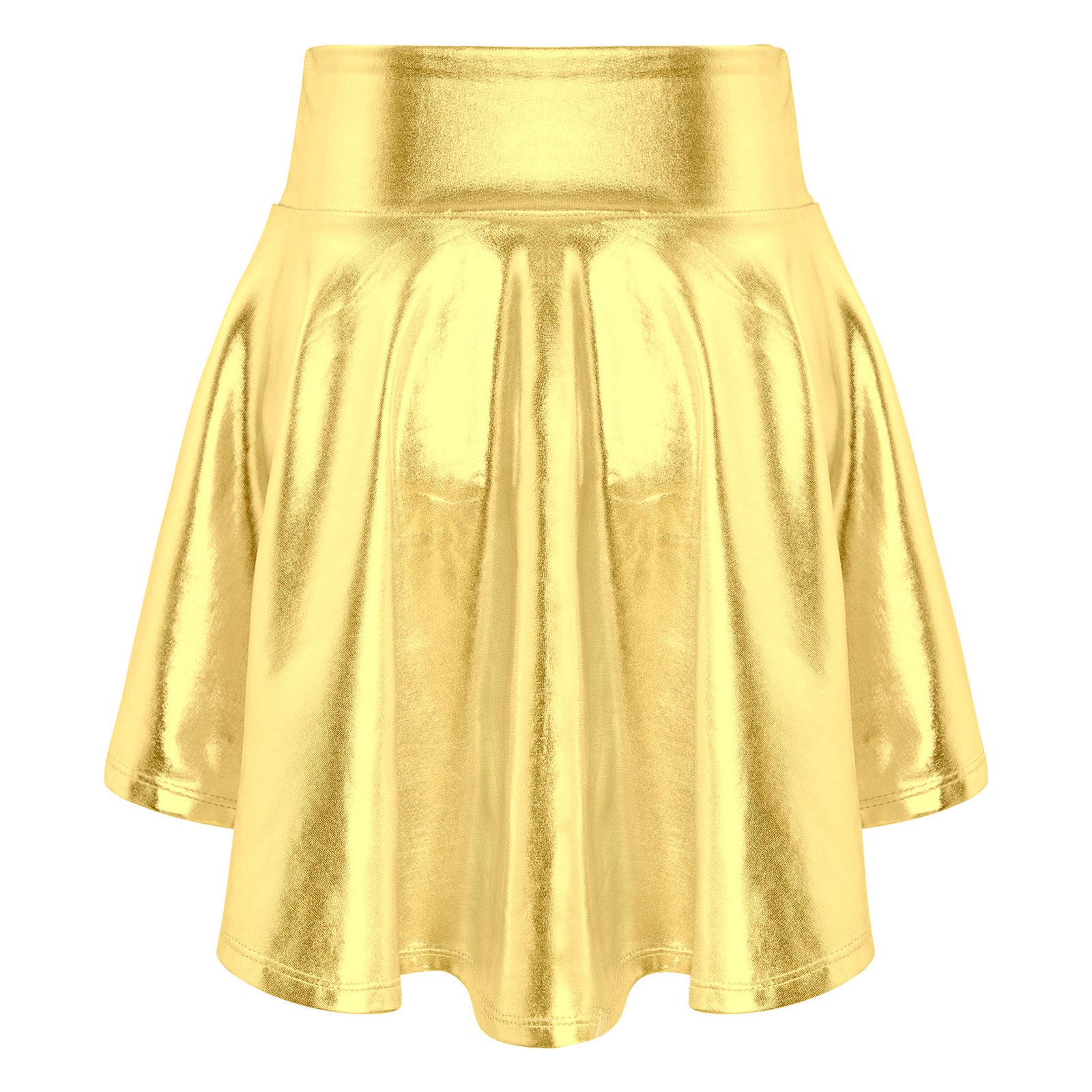 Girls Ballet Dance Skirts Solid Color Ruffle Irregular Hem Dance Party Costume Kids Dance Wear Bronzing Cloth Mini Skirts