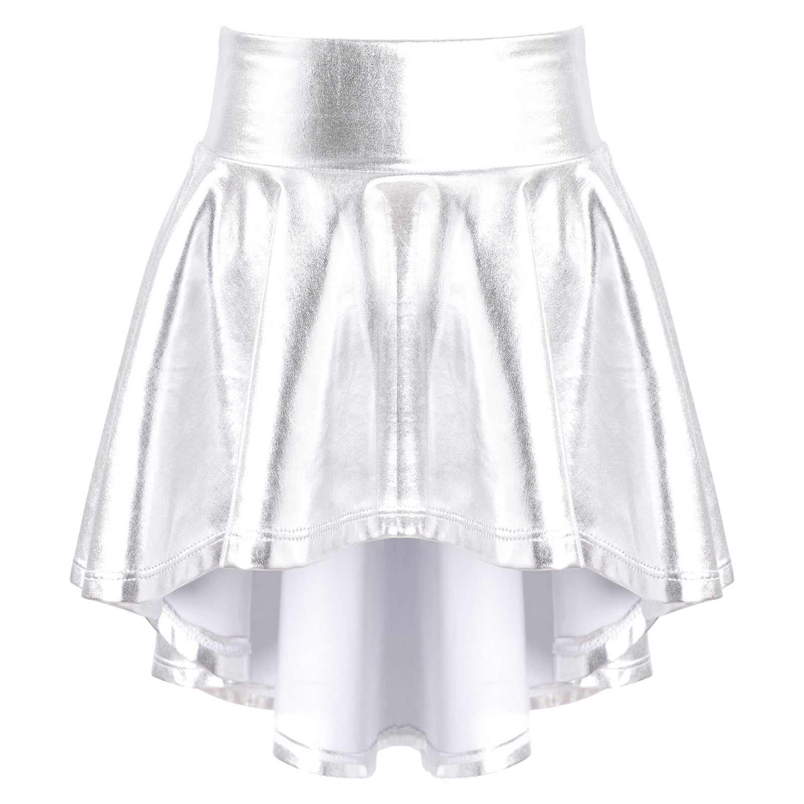 Girls Ballet Dance Skirts Solid Color Ruffle Irregular Hem Dance Party Costume Kids Dance Wear Bronzing Cloth Mini Skirts