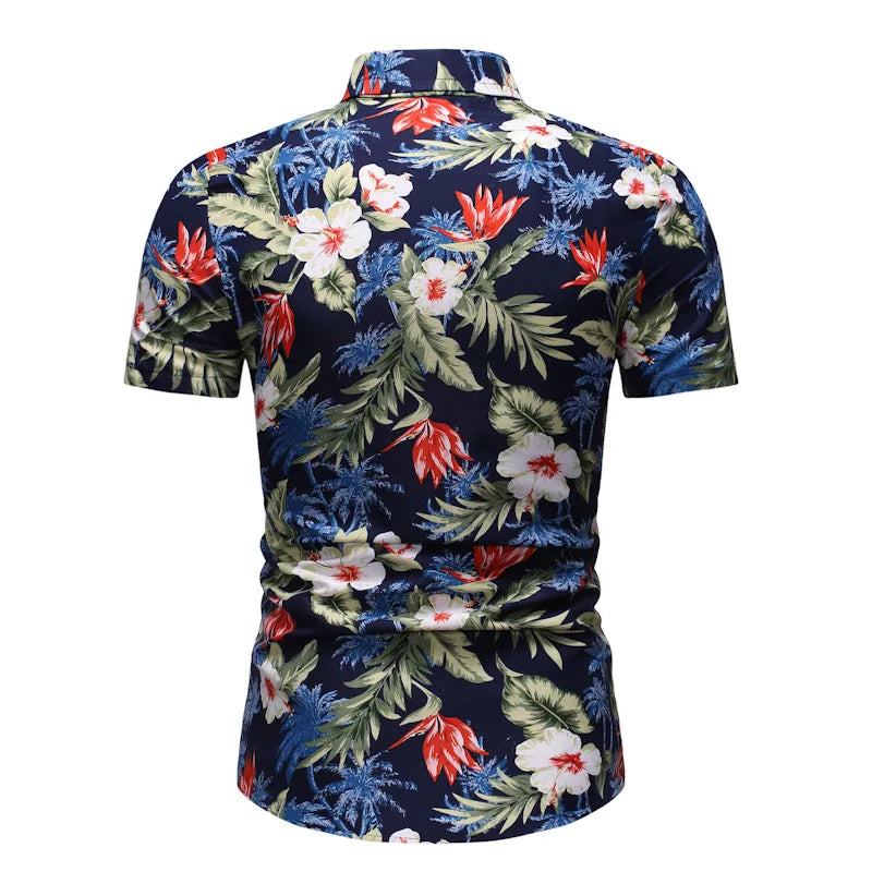 Summer Set Men Shorts Set Floral Print Hawaiian Shirt and Shorts Beach Wear Holiday Clothes Vocation Outfit Male Two Piece Set