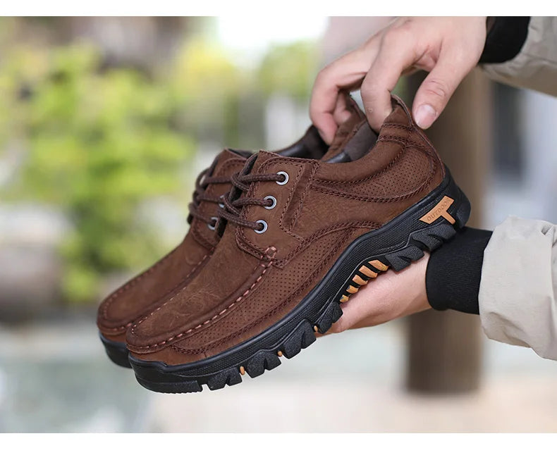 2024 New Men Shoes Genuine Leather Men Flats Loafers High Quality Breathable Outdoor Men Sneakers Male Casual Shoes Plus Size 48