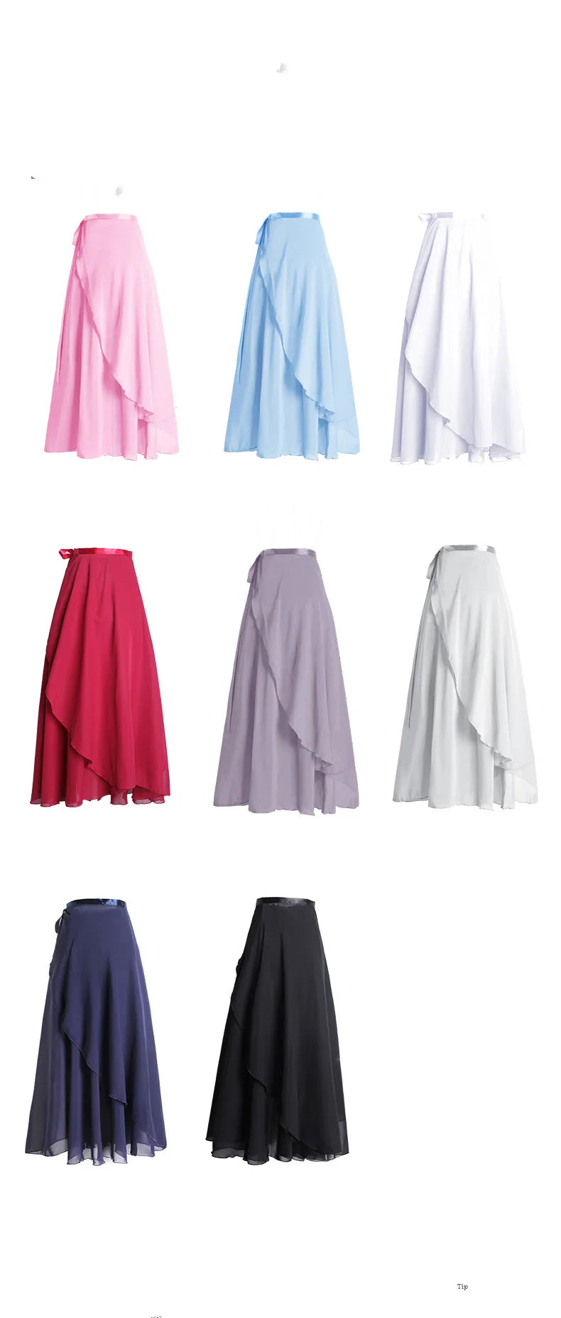 Dance Skirt Women Long Chiffon Ballet Skirts Adult Ballroom Dance Skirt Black Burgundy Ballet Costume Waist Tie Dress