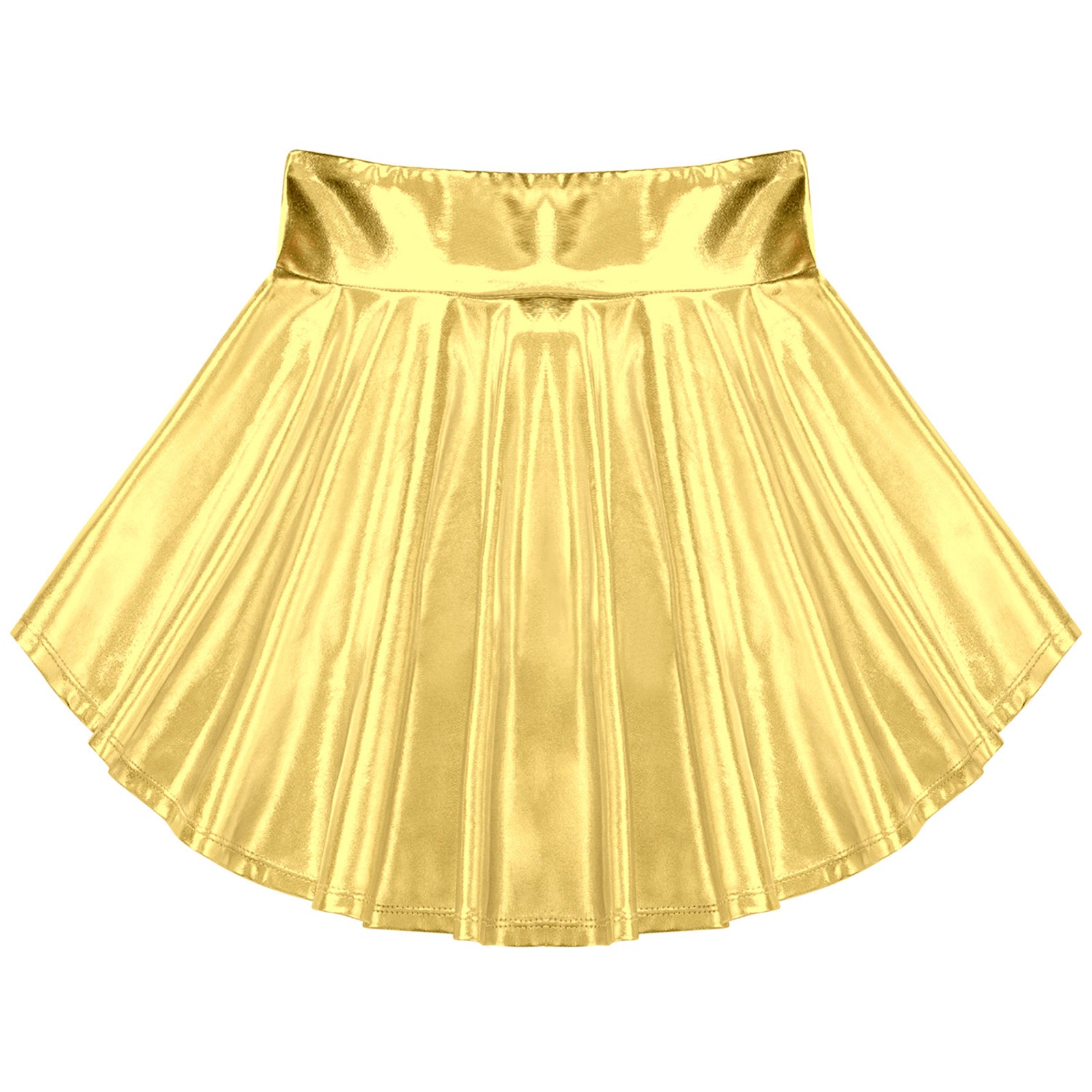 Girls Ballet Dance Skirts Solid Color Ruffle Irregular Hem Dance Party Costume Kids Dance Wear Bronzing Cloth Mini Skirts