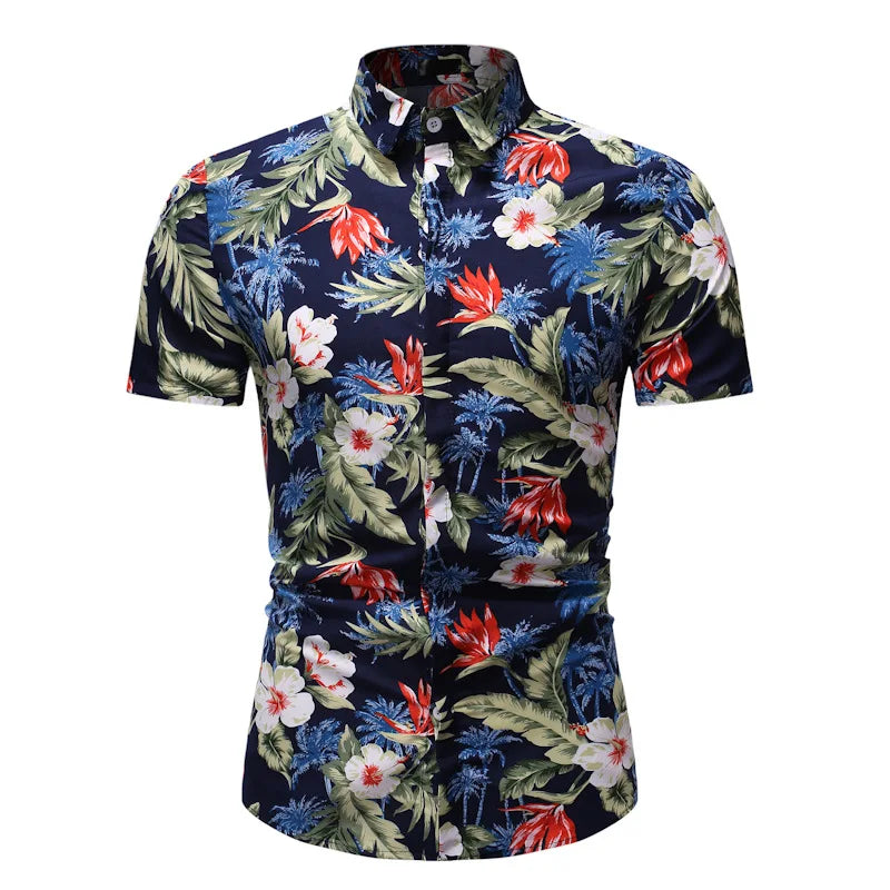 Summer Set Men Shorts Set Floral Print Hawaiian Shirt and Shorts Beach Wear Holiday Clothes Vocation Outfit Male Two Piece Set