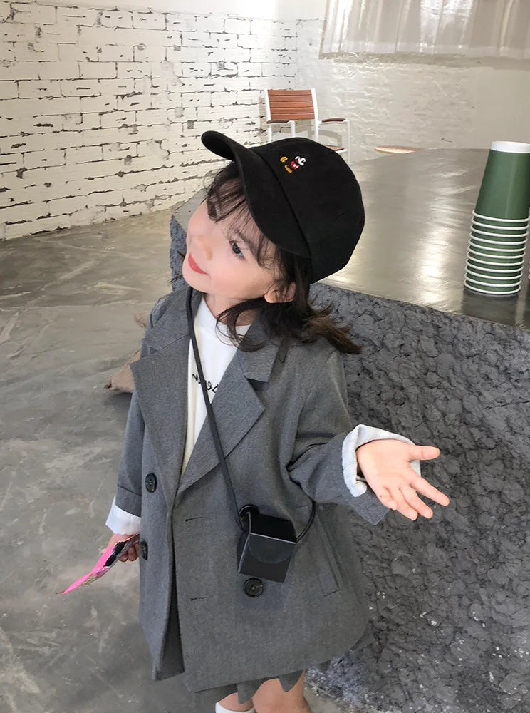 Girls' Suit British Style Noble Long Girls' Suit Plus Skirt 2024 Spring Clothes New Children's Clothing Fashion Casual