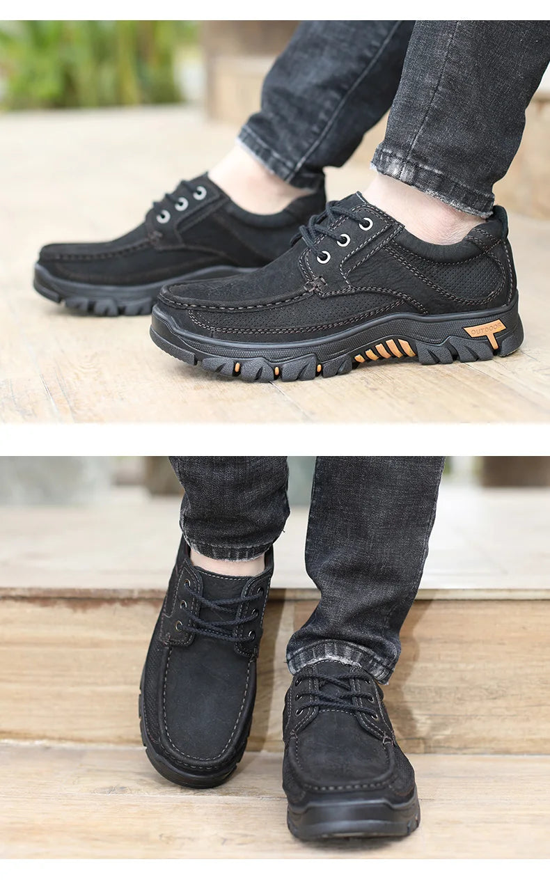 2024 New Men Shoes Genuine Leather Men Flats Loafers High Quality Breathable Outdoor Men Sneakers Male Casual Shoes Plus Size 48