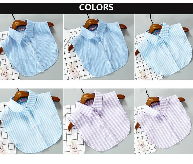 White Fake Collar Shirt For Children False Collar Blouse Lace Kids Peter Pan Collar Detachable Lapel Half Shirt Boys Faux Col