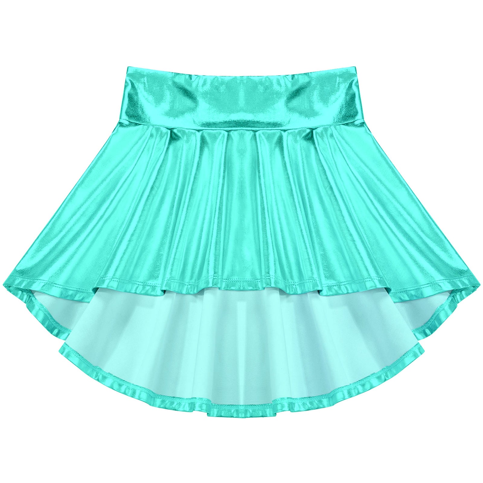 Girls Ballet Dance Skirts Solid Color Ruffle Irregular Hem Dance Party Costume Kids Dance Wear Bronzing Cloth Mini Skirts
