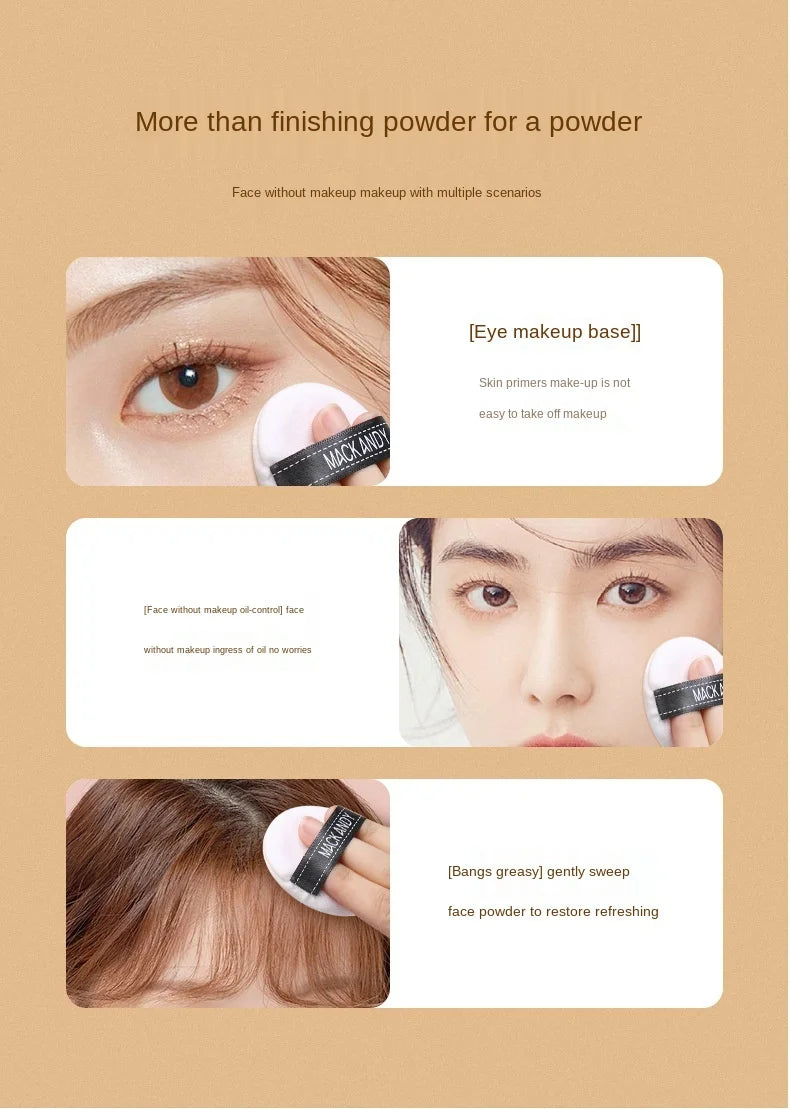 2 Colors Makeup Loose Powder Transparent Finishing Powder Waterproof Cosmetic Puff For Face Finish Setting With Puff