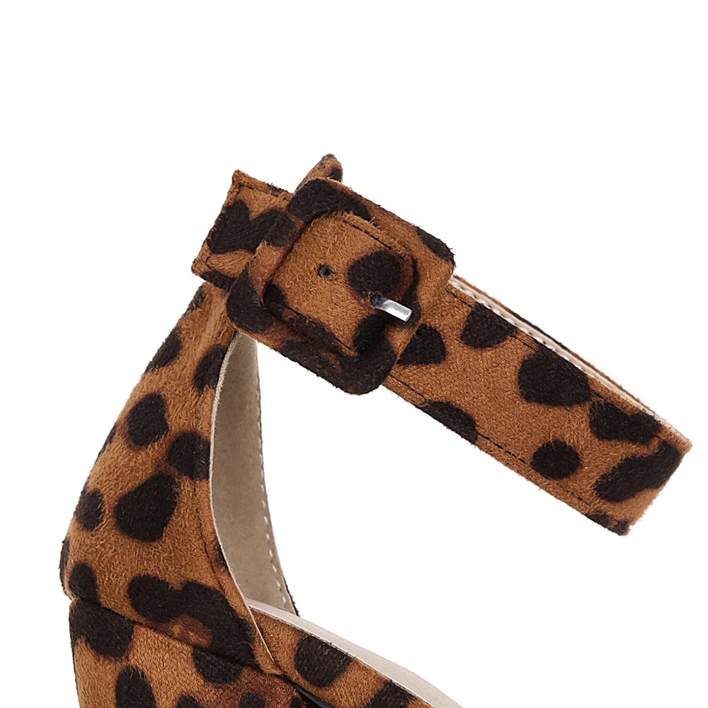 Ladies Platform Super high heel sandals leopard heels Woman Party dress shoes summer Sandalia Feminina Femme Sandalias De Mujer