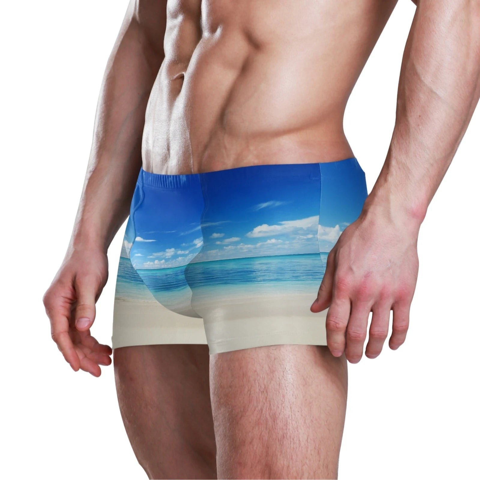 Men Swimwear Pants Summer Sexy Beach Shorts Swim Shorts Trunks New Custom Picture Swimsuit Men's Swimming Trunks Boxer Briefs