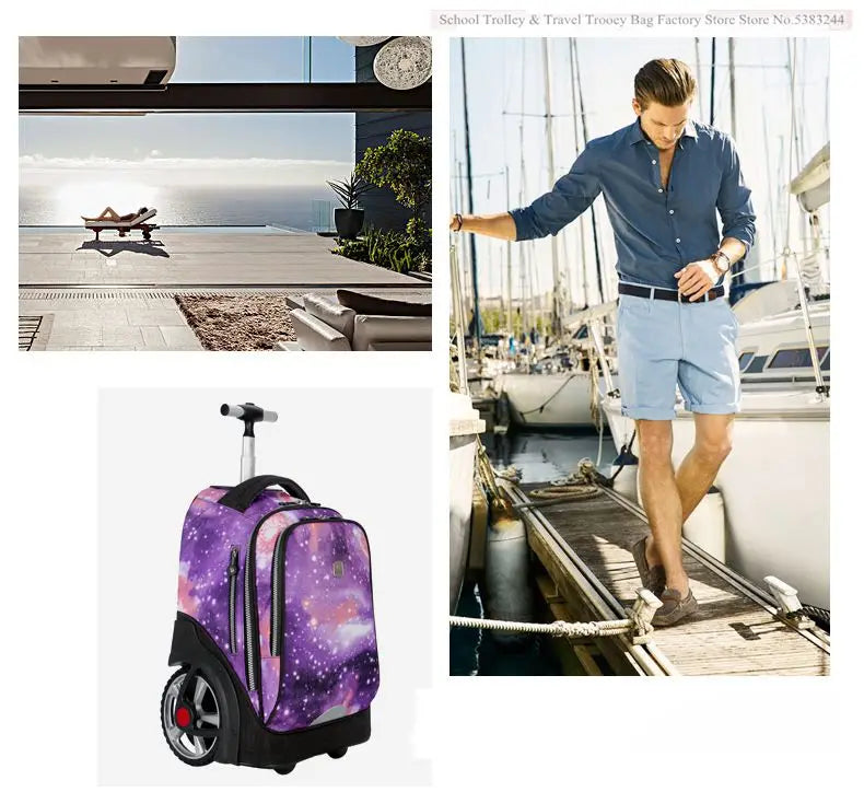 large wheels School Rolling Bags for teenagers travel trolley bags for Children wheeled bag bags for travel rolling bag wheels