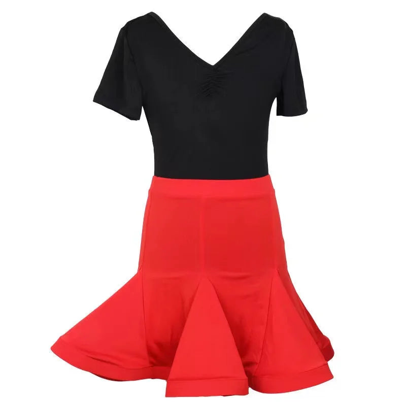 New Woman Latin Dance Skirt Fishbone Tango Costume Training Dress Performance Wears Sexy Rumba Samba Dance Skirt for Women Dress