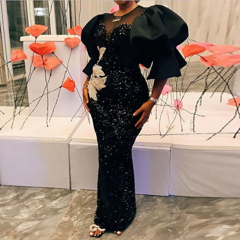 Black Maxi Dresses Africa Clothing African Dresses For Women Muslim Long Dress High Quality Fashion African Dress For Lady
