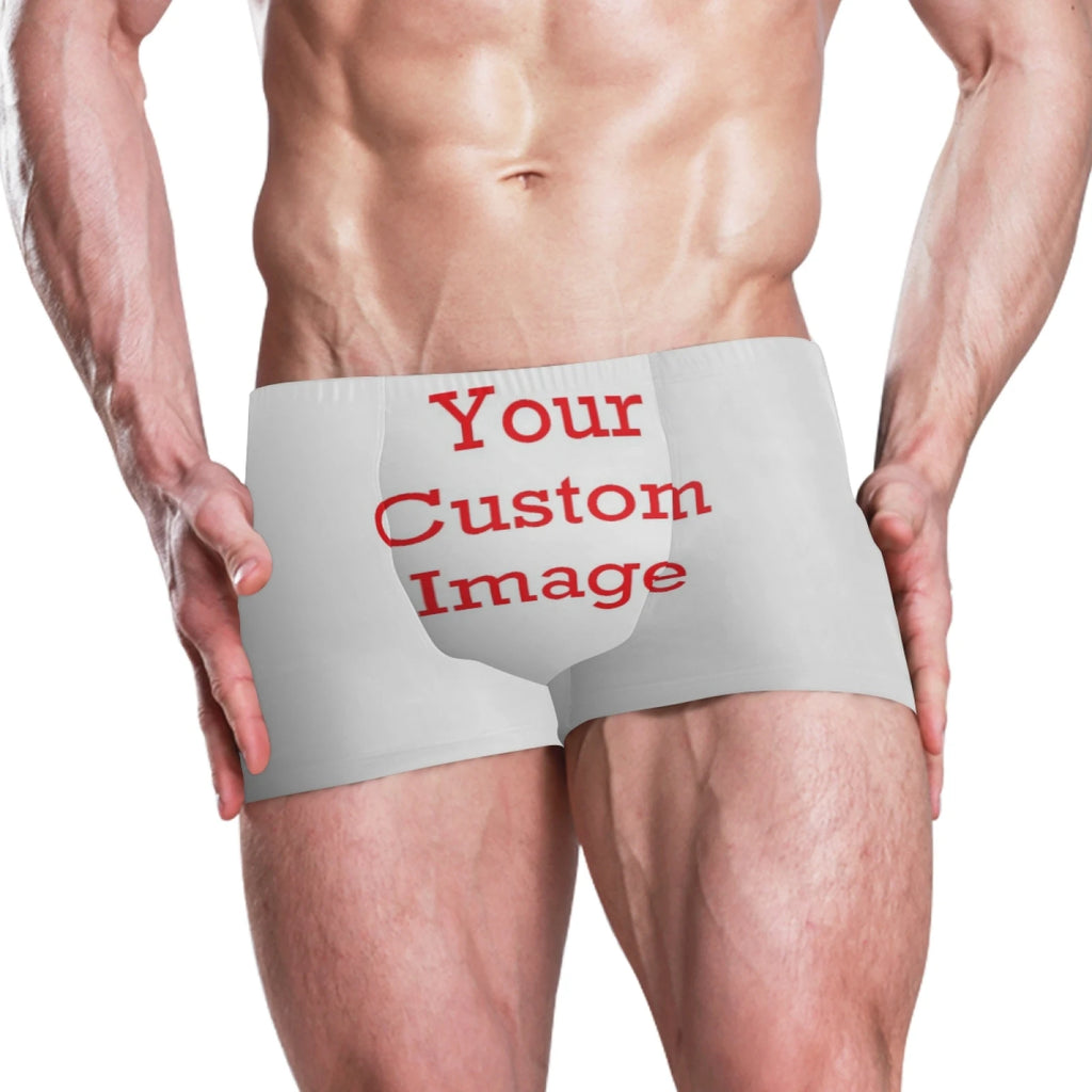Men Swimwear Pants Summer Sexy Beach Shorts Swim Shorts Trunks New Custom Picture Swimsuit Men's Swimming Trunks Boxer Briefs