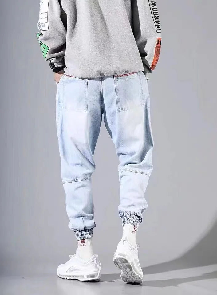 2025 New Streetwear Hip Hop Cargo Pants Men's jeans Cargo Pants Elastic Harun pants Joggers Pants In Autumn and Spring Men Cloth