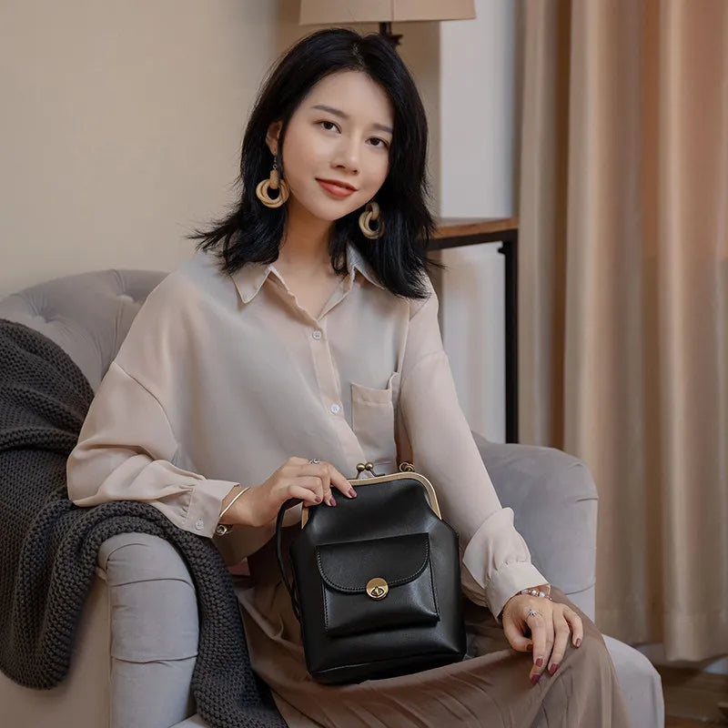 NIGEDU women shoulder bags Korean style Metal Buckle clip Ladies Handbags PU Leather lady Sling bag female Crossbody Bag purses