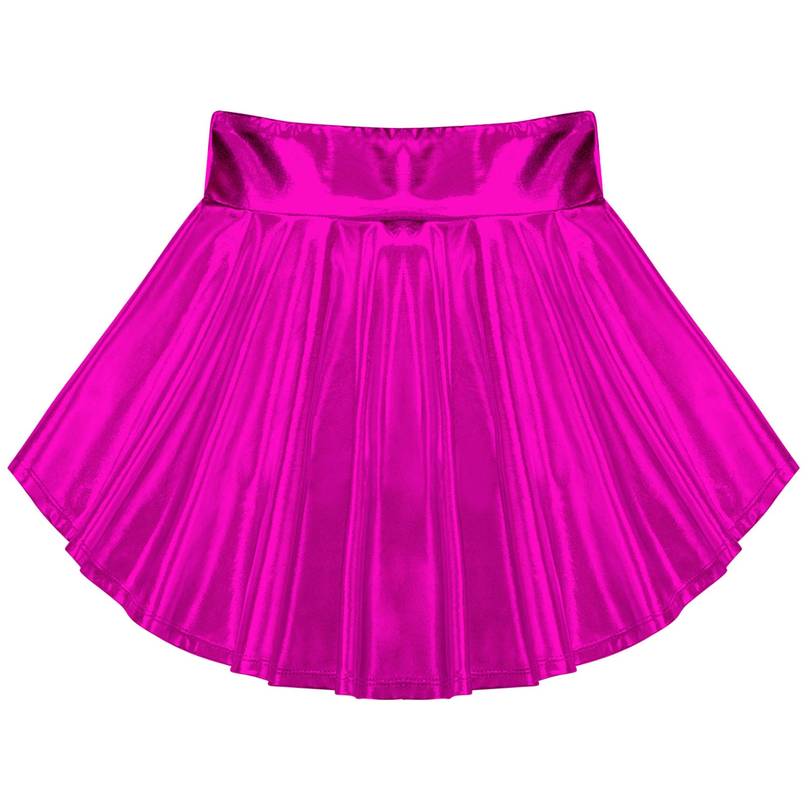 Girls Ballet Dance Skirts Solid Color Ruffle Irregular Hem Dance Party Costume Kids Dance Wear Bronzing Cloth Mini Skirts