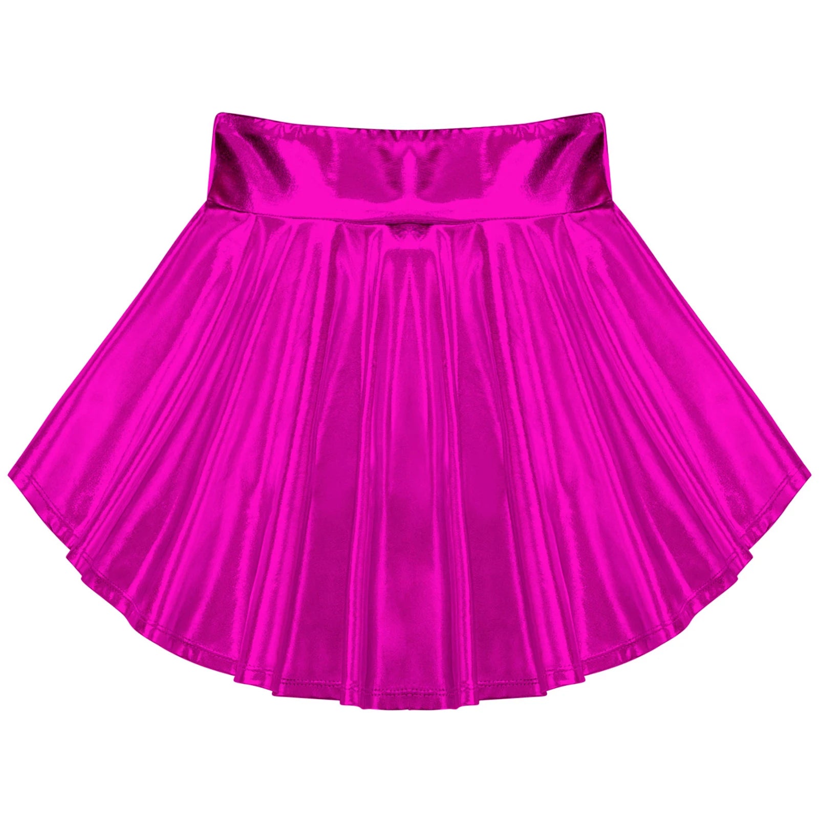 Girls Ballet Dance Skirts Solid Color Ruffle Irregular Hem Dance Party Costume Kids Dance Wear Bronzing Cloth Mini Skirts