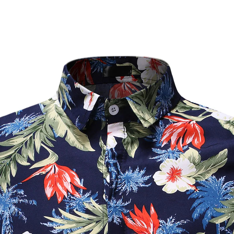 Summer Set Men Shorts Set Floral Print Hawaiian Shirt and Shorts Beach Wear Holiday Clothes Vocation Outfit Male Two Piece Set