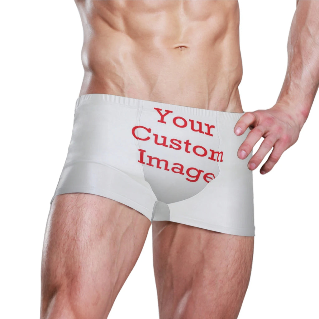 Men Swimwear Pants Summer Sexy Beach Shorts Swim Shorts Trunks New Custom Picture Swimsuit Men's Swimming Trunks Boxer Briefs