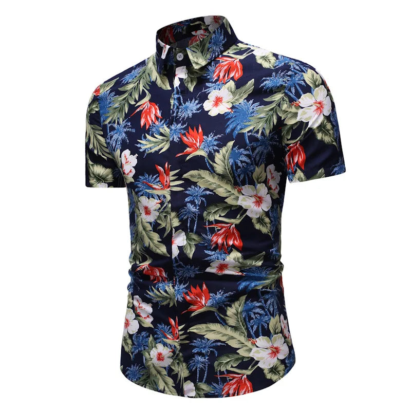 Summer Set Men Shorts Set Floral Print Hawaiian Shirt and Shorts Beach Wear Holiday Clothes Vocation Outfit Male Two Piece Set