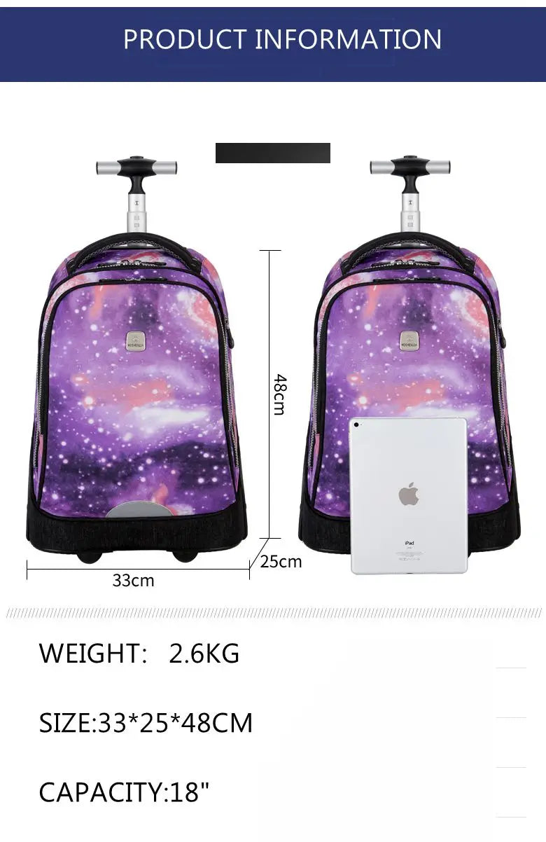 large wheels School Rolling Bags for teenagers travel trolley bags for Children wheeled bag bags for travel rolling bag wheels