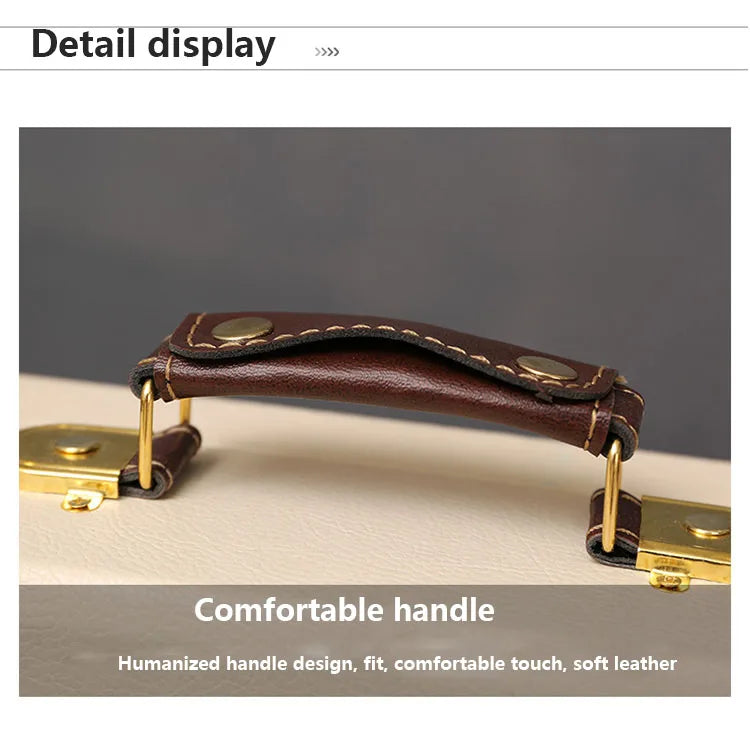 Luxury Vintage Trunk Travel Hand Big Suitcases Leather Luggage Under Bed Clothing Organizer Storage Box Antique Bin Customized