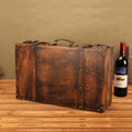 Luxury Vintage Trunk Travel Hand Big Suitcases Leather Luggage Under Bed Clothing Organizer Storage Box Antique Bin Customized