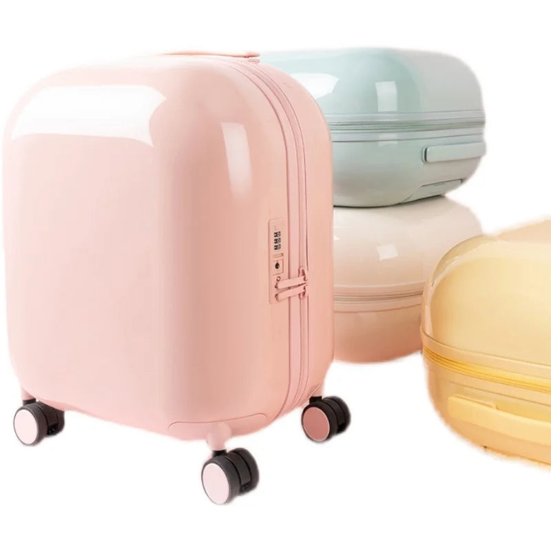 20-Inch Luggage Women's Japanese-Style Lightweight Suitcase Password Suitcase Mute Bread Candy Color Cute Boarding Bag
