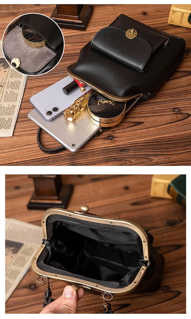 NIGEDU women shoulder bags Korean style Metal Buckle clip Ladies Handbags PU Leather lady Sling bag female Crossbody Bag purses