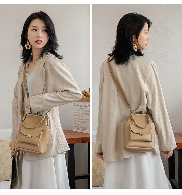 NIGEDU women shoulder bags Korean style Metal Buckle clip Ladies Handbags PU Leather lady Sling bag female Crossbody Bag purses