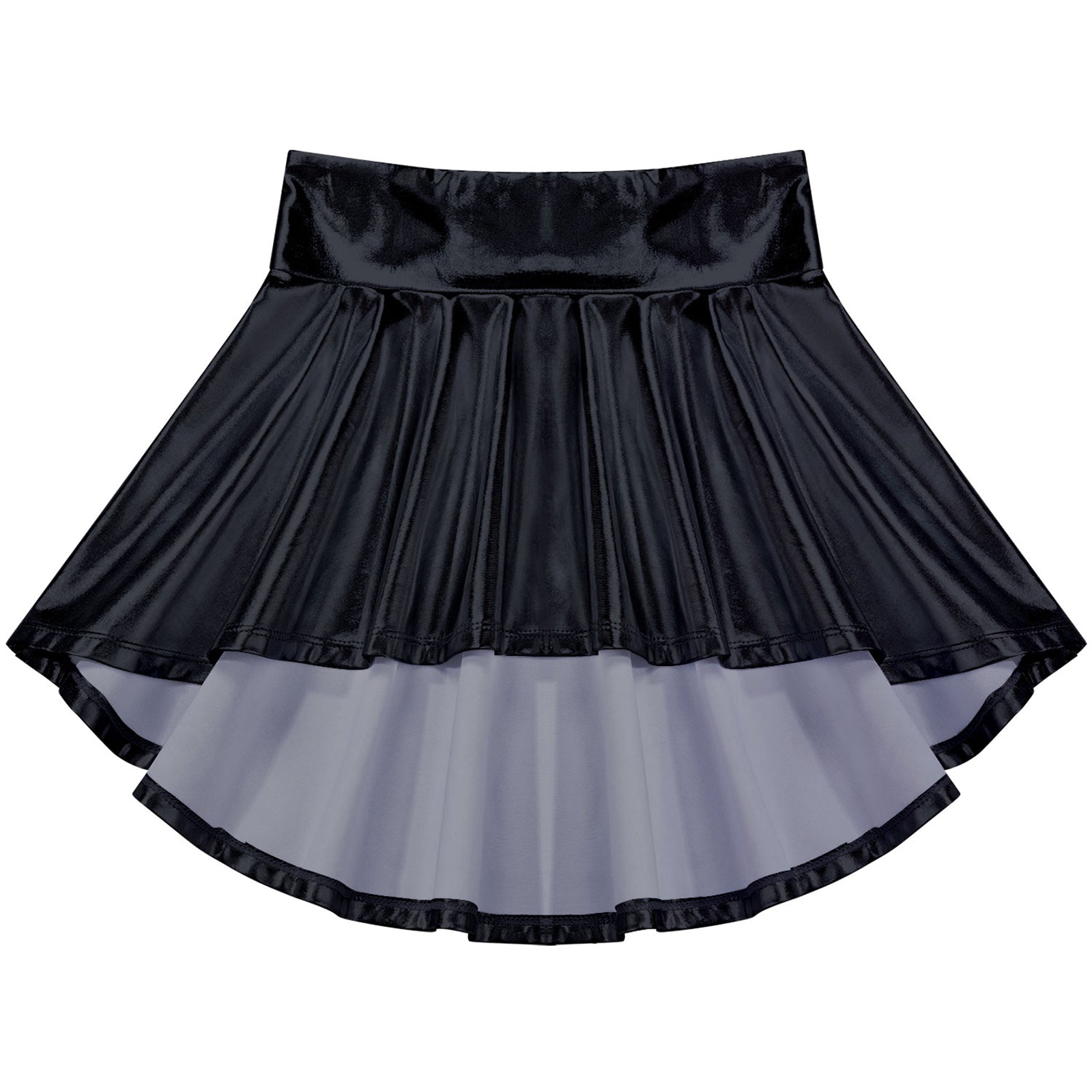 Girls Ballet Dance Skirts Solid Color Ruffle Irregular Hem Dance Party Costume Kids Dance Wear Bronzing Cloth Mini Skirts