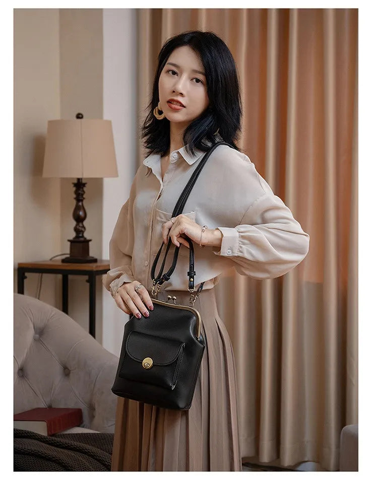 NIGEDU women shoulder bags Korean style Metal Buckle clip Ladies Handbags PU Leather lady Sling bag female Crossbody Bag purses