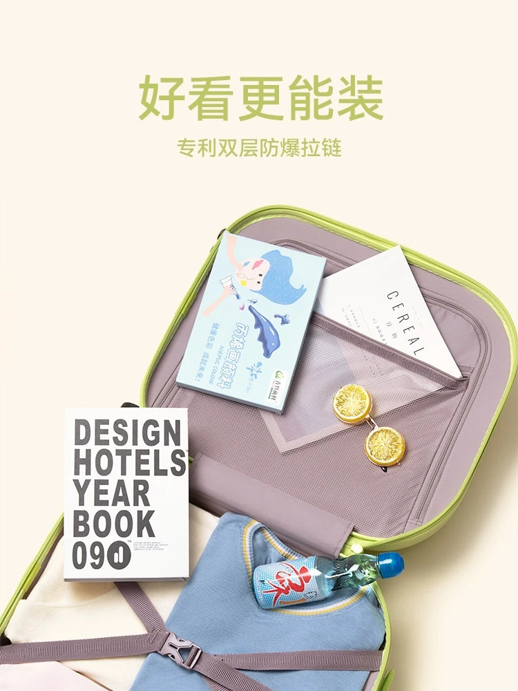 20-Inch Luggage Women's Japanese-Style Lightweight Suitcase Password Suitcase Mute Bread Candy Color Cute Boarding Bag