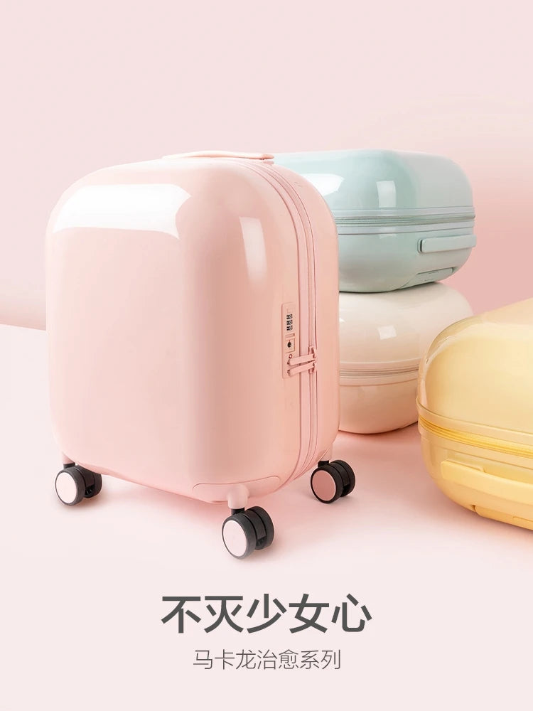 20-Inch Luggage Women's Japanese-Style Lightweight Suitcase Password Suitcase Mute Bread Candy Color Cute Boarding Bag
