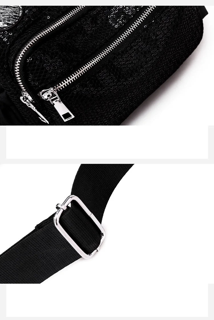 NIGEDU Brand Women Handbags Designer Oxford Crossbody Bag Fashion Sequin Female Messenger Bags Shoulder Bag Ladies Big Totes
