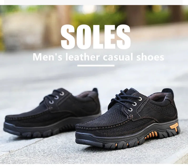 2024 New Men Shoes Genuine Leather Men Flats Loafers High Quality Breathable Outdoor Men Sneakers Male Casual Shoes Plus Size 48